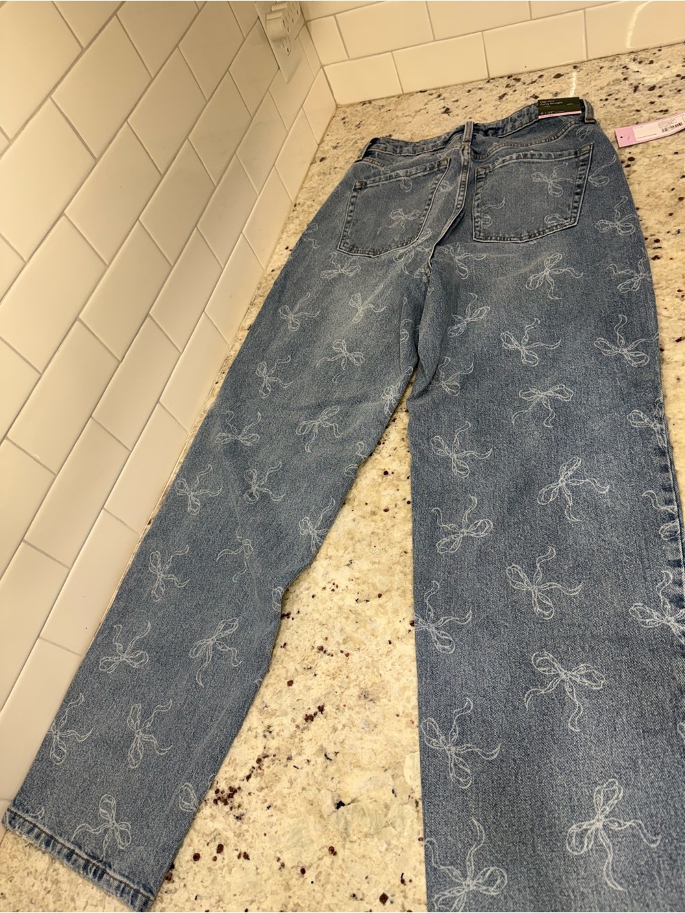 wild fable Light Blue High-Rise Curvy Straight Fit Jeans W/ Pattern Size 6 NWT